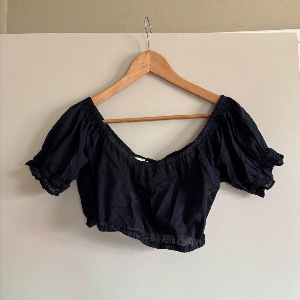 LYKKE WULLF CLEMENTINE CROP TOP BLACK SMALL